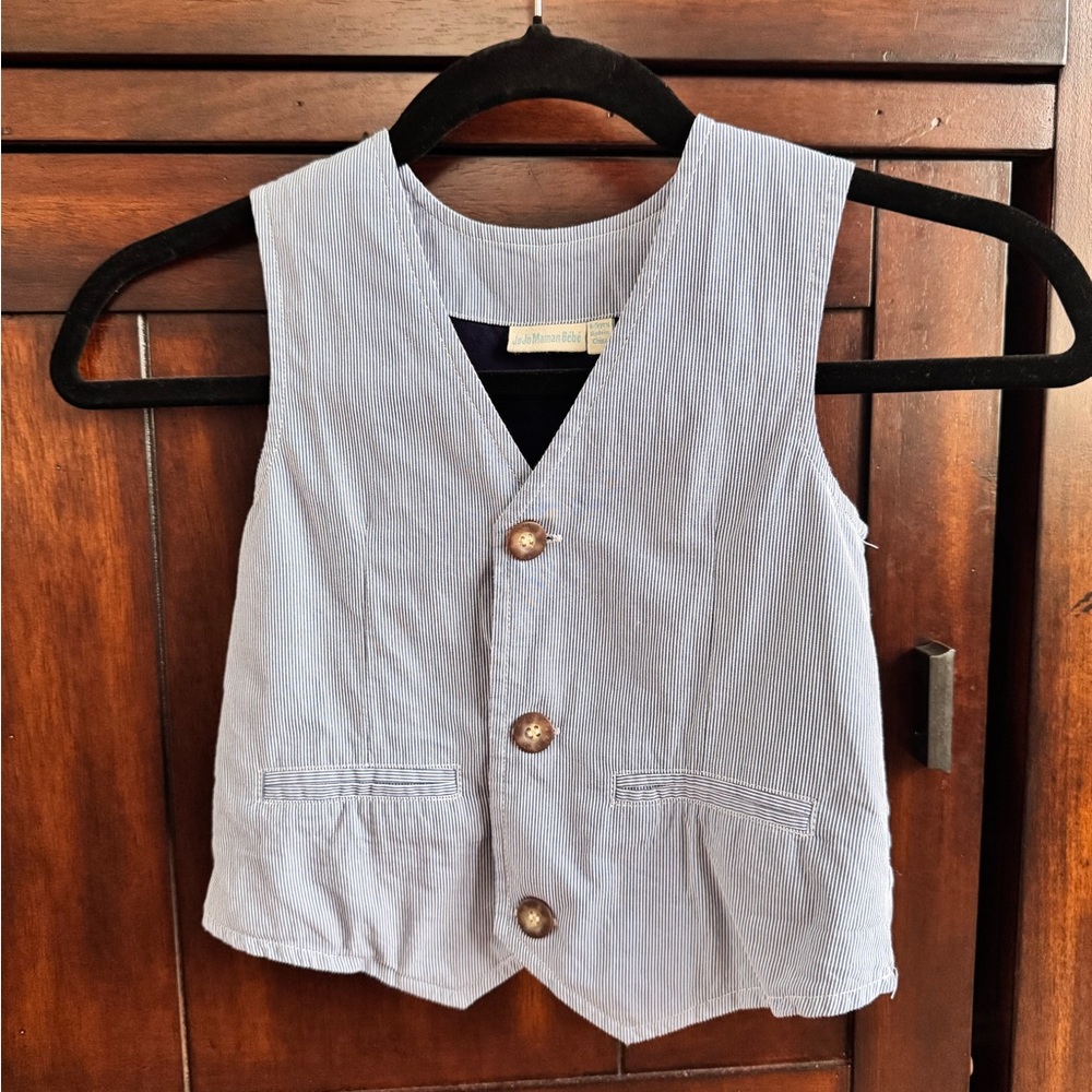 Kids Blue Striped Vest